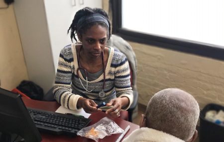 Care For the Homeless Physician Dr. Andrea Littleton with a Patient Ending Homelessness