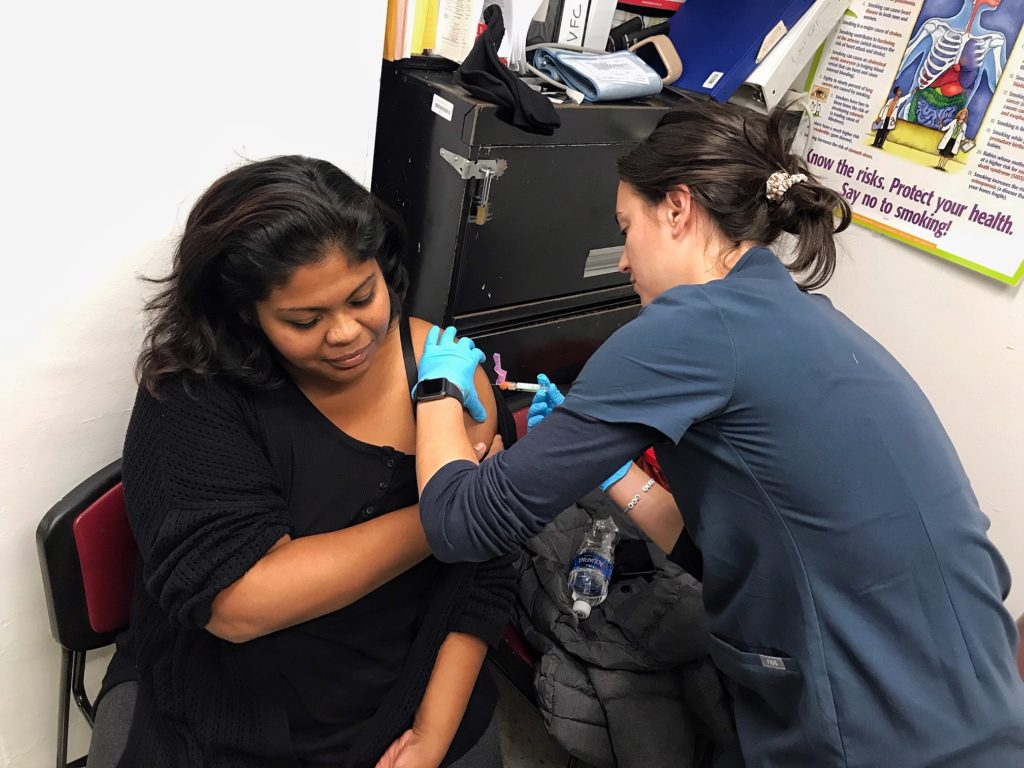 Patient Receiving a Flu Shot